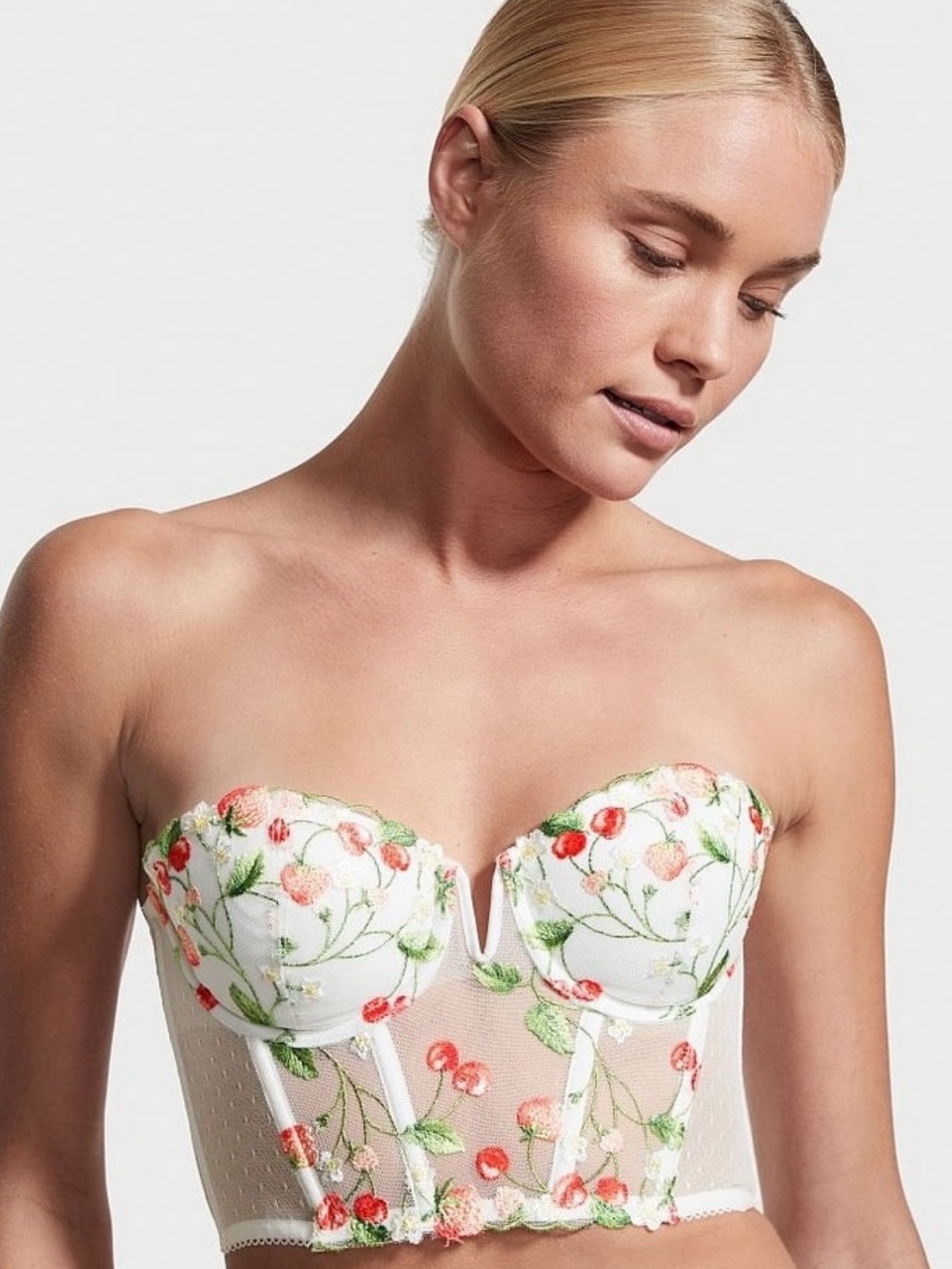 Victoria’s Secret Dream Angels Bustier Fruity Embroidered Long Line Size 36c